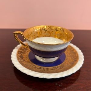 K&A Krautheim Selb Bavaria Cobalt Miniature Cup and Saucer